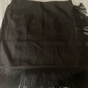 Rachel Zoe Black Fringed Pencil Skirt